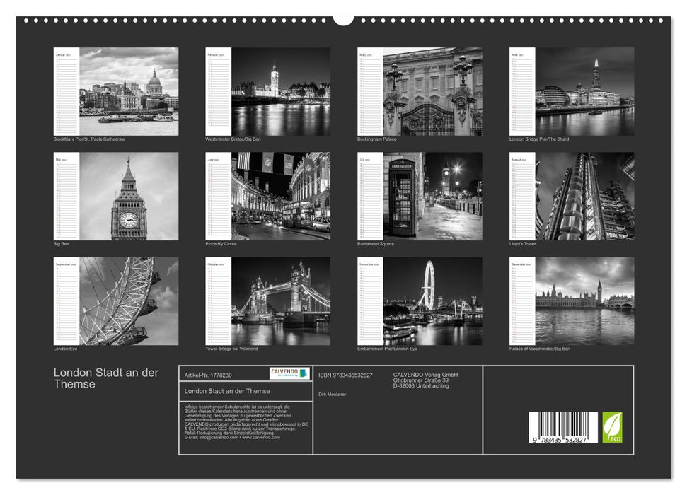 London Stadt an der Themse (CALVENDO Premium Wandkalender 2025)