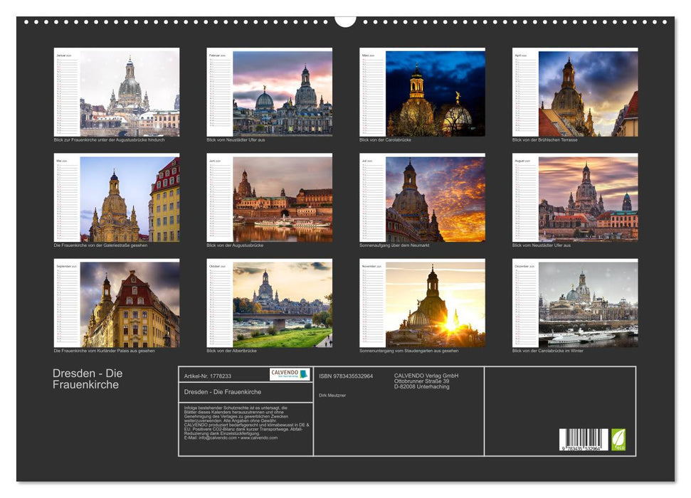 Dresden - Die Frauenkirche (CALVENDO Wandkalender 2025)