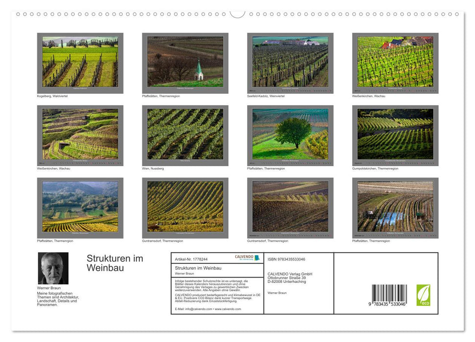 Strukturen im Weinbau (CALVENDO Premium Wandkalender 2025)