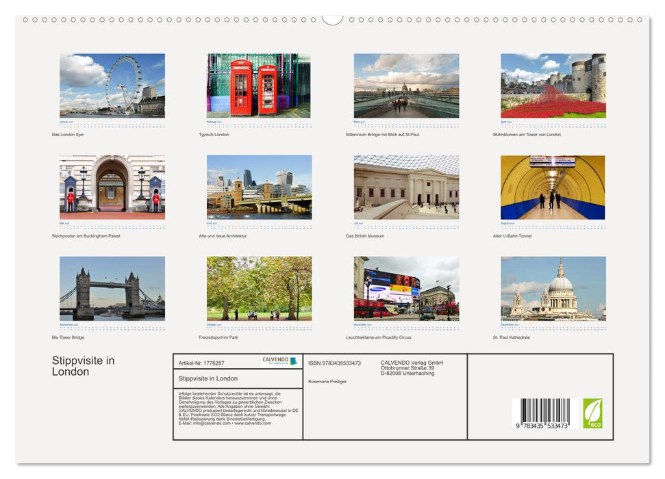 Stippvisite in London (CALVENDO Premium Wandkalender 2025)