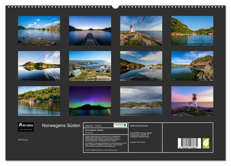 Norwegens Süden (CALVENDO Premium Wandkalender 2025)