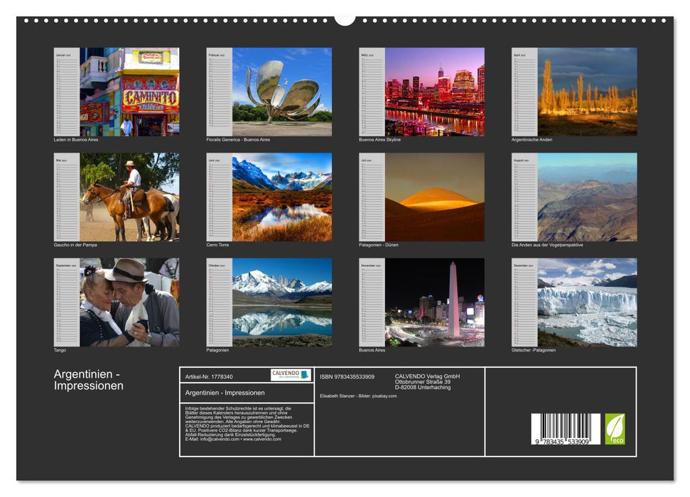 Argentinien - Impressionen (CALVENDO Premium Wandkalender 2025)