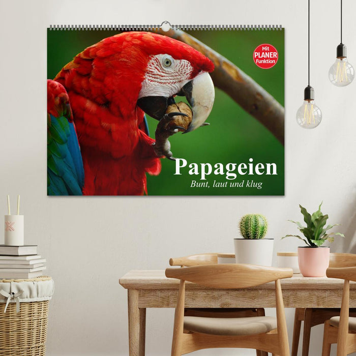 Papageien. Bunt, laut und klug (CALVENDO Wandkalender 2025)