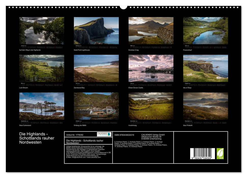 Die Highlands - Schottlands rauher Nordwesten (CALVENDO Premium Wandkalender 2025)