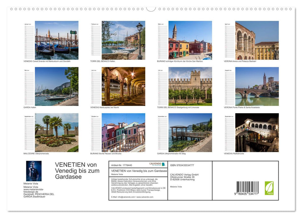 VENETIEN von Venedig bis zum Gardasee (CALVENDO Premium Wandkalender 2025)