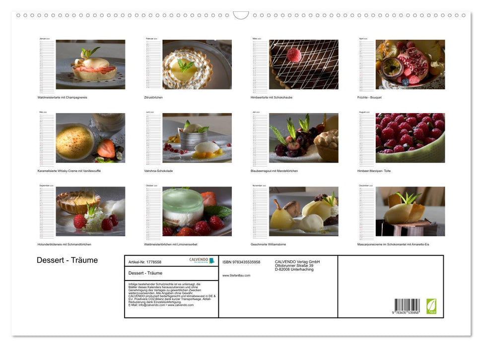 Dessert - Träume (CALVENDO Wandkalender 2025)