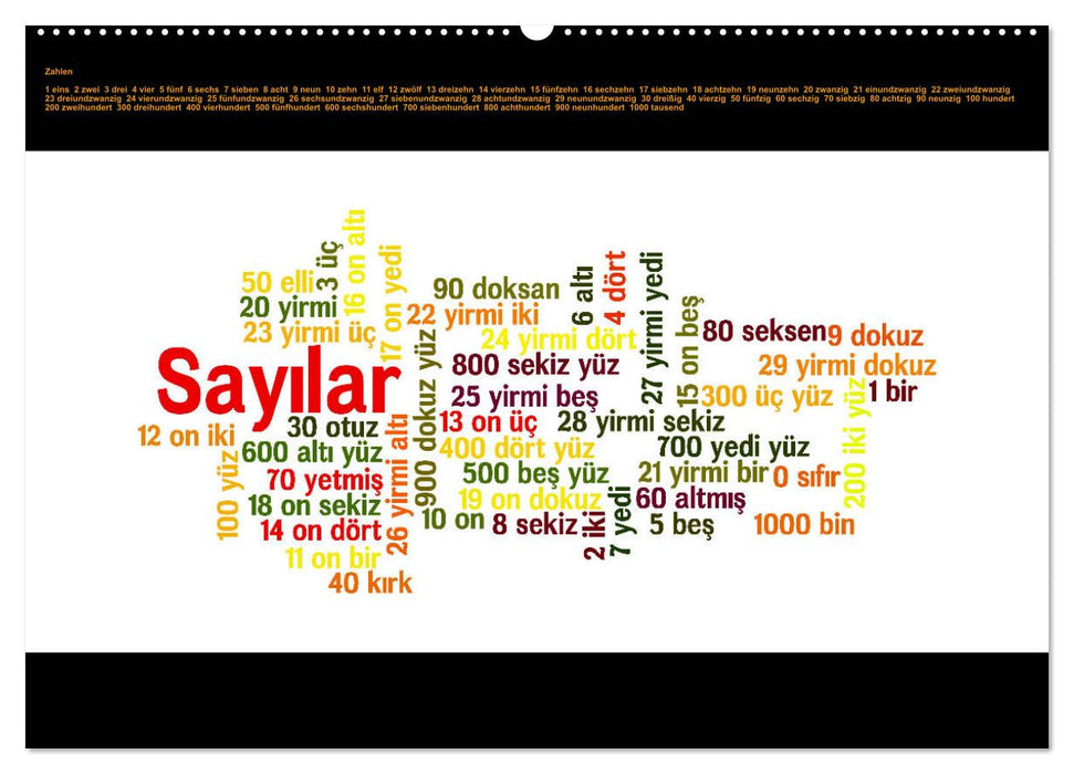 Sprachkalender Türkisch-Deutsch (CALVENDO Premium Wandkalender 2025)