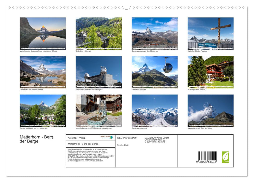 Matterhorn - Berg der Berge (CALVENDO Premium Wandkalender 2025)