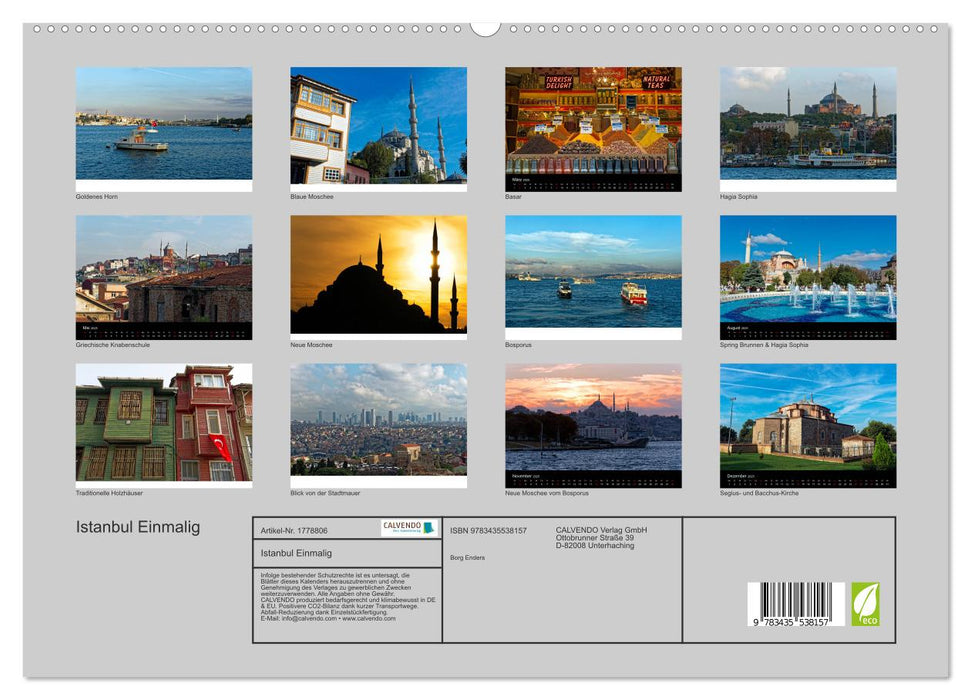 Istanbul Einmalig (CALVENDO Premium Wandkalender 2025)