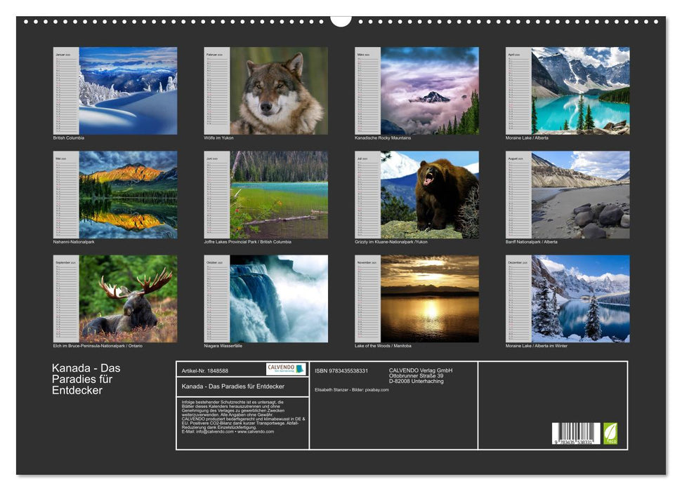Kanada - Das Paradies für Entdecker (CALVENDO Wandkalender 2025)