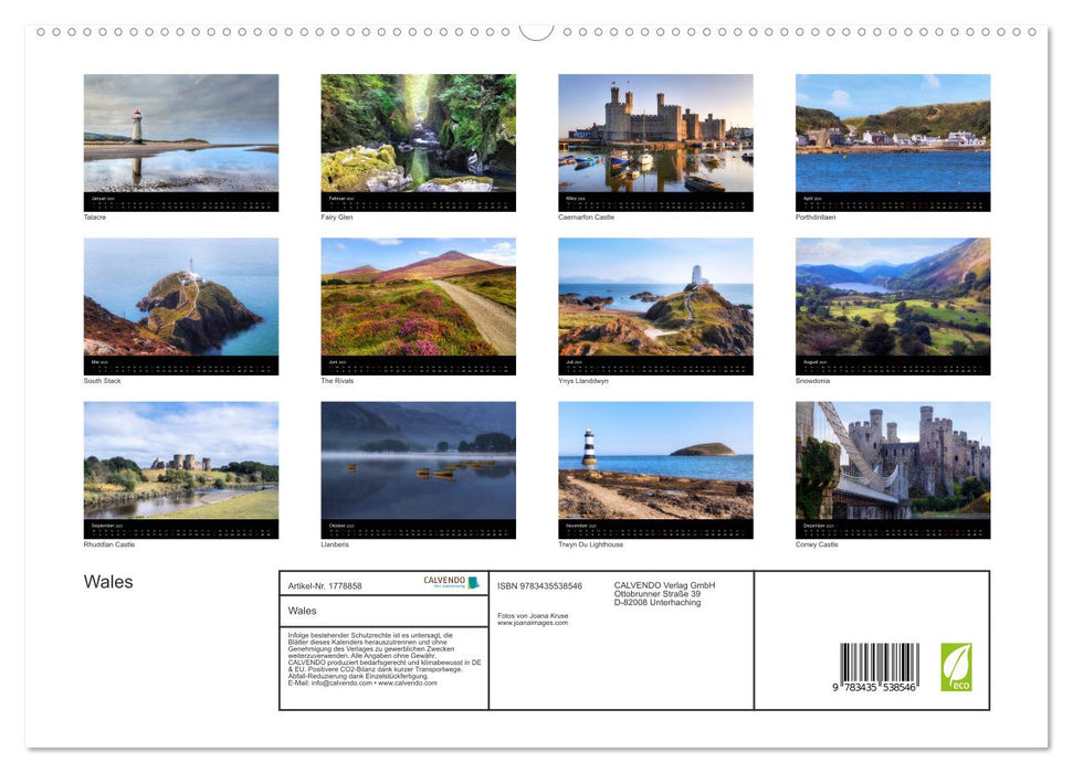 Wales (CALVENDO Premium Wandkalender 2025)