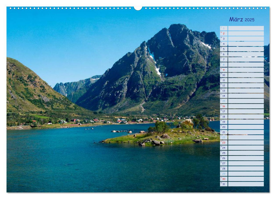 Landschaften Norwegens zwischen Polarkreis und Nordkap (CALVENDO Wandkalender 2025)