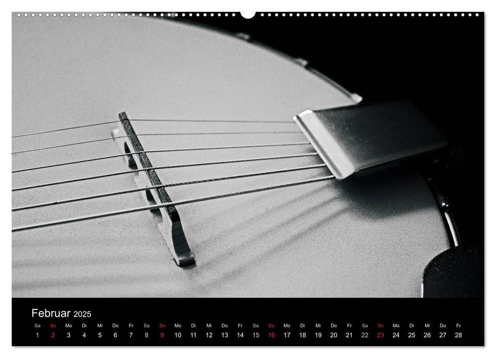 Meine Saiten Ansichten - Banjo, Gitarre, Klavier, Ukulele und Zitter von Ulrike SSK (CALVENDO Wandkalender 2025)