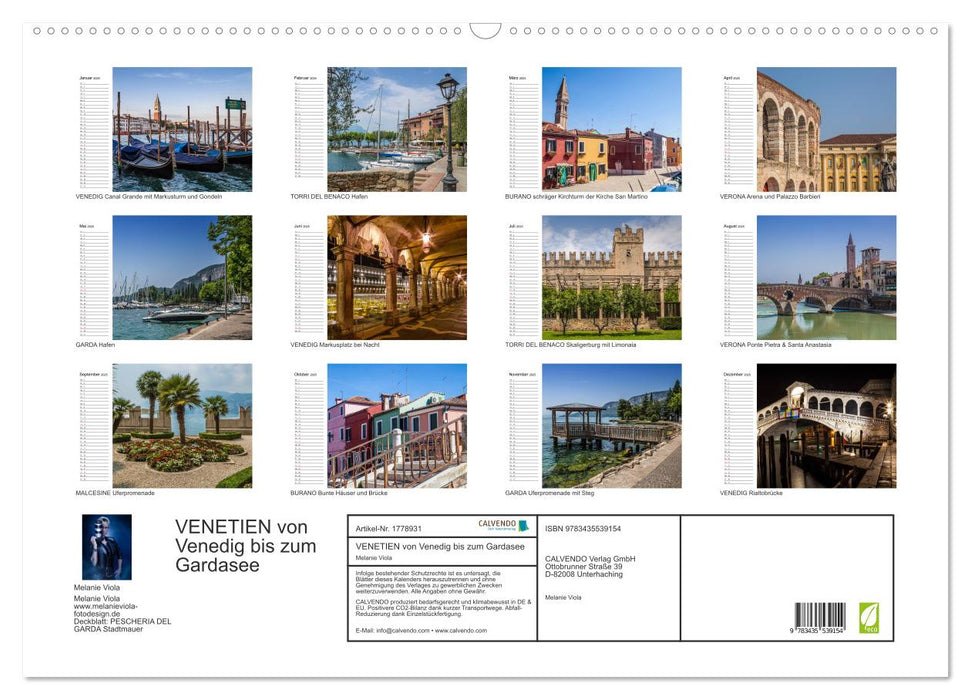 VENETIEN von Venedig bis zum Gardasee (CALVENDO Wandkalender 2025)