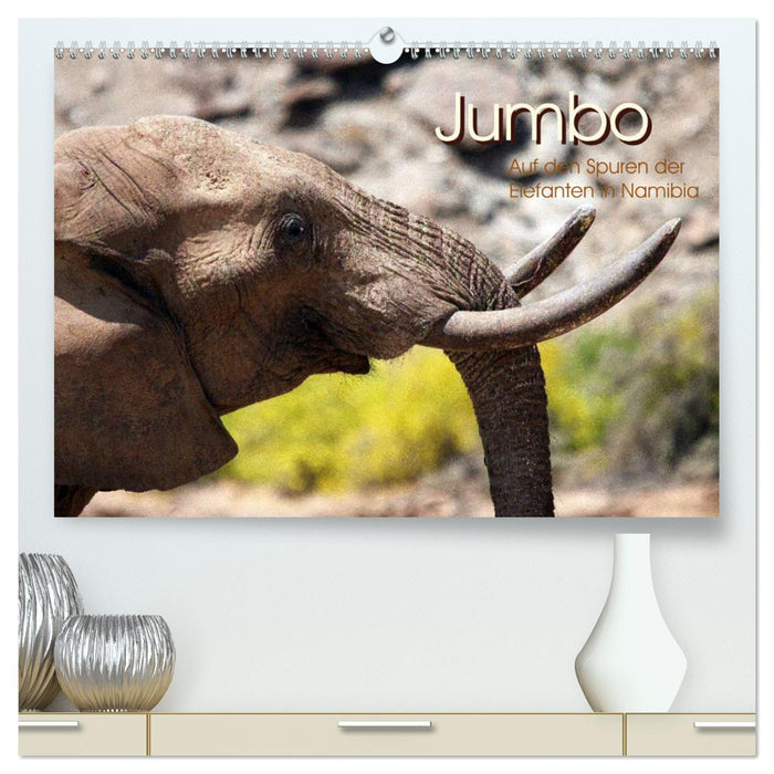 Jumbo Auf den Spuren der Elefanten in Namibia (CALVENDO Premium Wandkalender 2025)