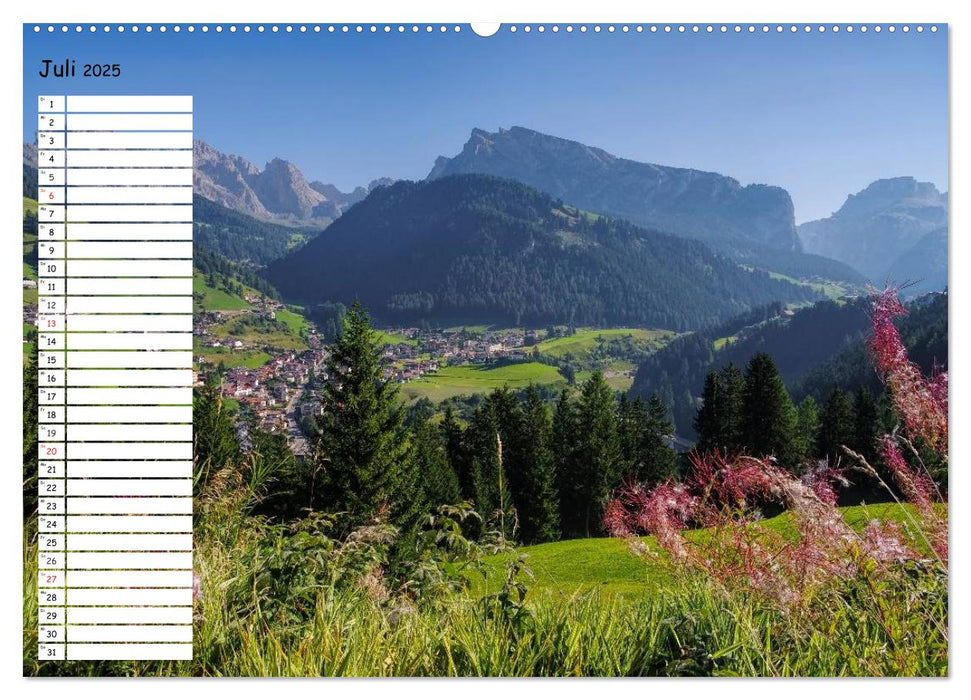 Das Grödner Tal - Im Herzen der Dolomiten (CALVENDO Premium Wandkalender 2025)