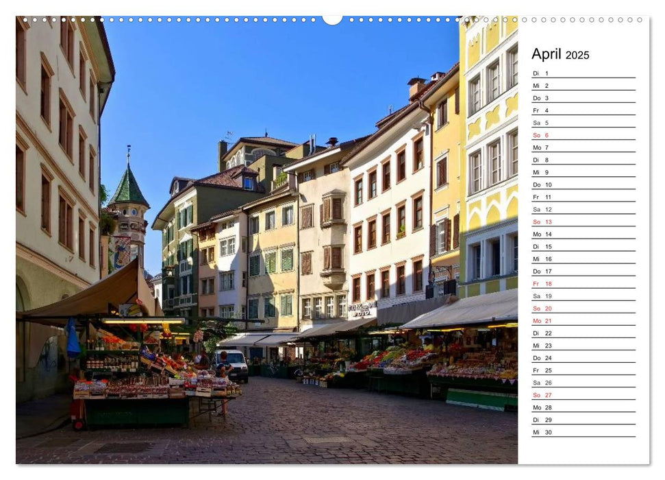 Bozen - Tiroler Tradition mit mediterranem Charme (CALVENDO Premium Wandkalender 2025)