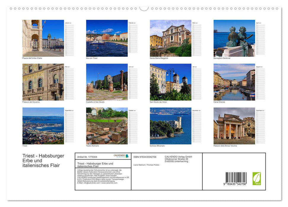 Triest - Habsburger Erbe und italienisches Flair (CALVENDO Premium Wandkalender 2025)