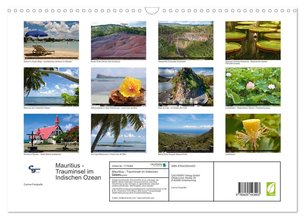 Mauritius - Trauminsel im Indischen Ozean (CALVENDO Wandkalender 2025)