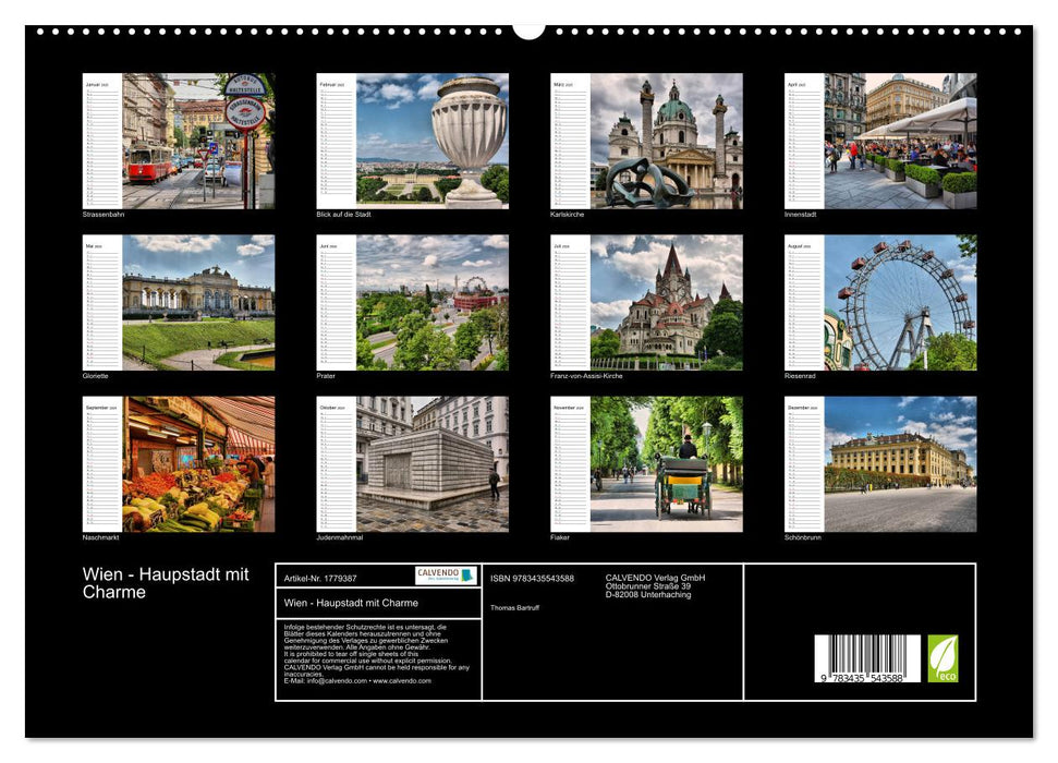 Wien - Haupstadt mit Charme (CALVENDO Premium Wandkalender 2025)