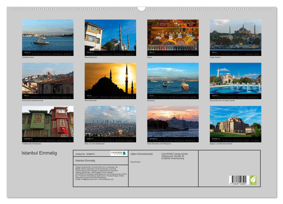 Istanbul Einmalig (CALVENDO Wandkalender 2025)