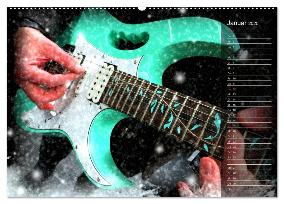 Rockgitarren Power (CALVENDO Premium Wandkalender 2025)