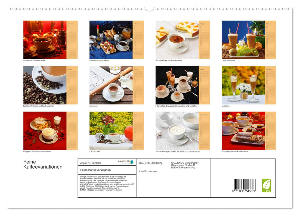 Feine Kaffeevariationen (CALVENDO Premium Wandkalender 2025)