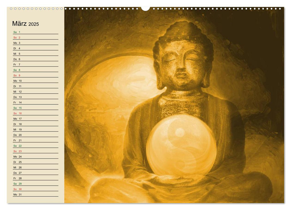 Buddha und Yin Yang (CALVENDO Premium Wandkalender 2025)