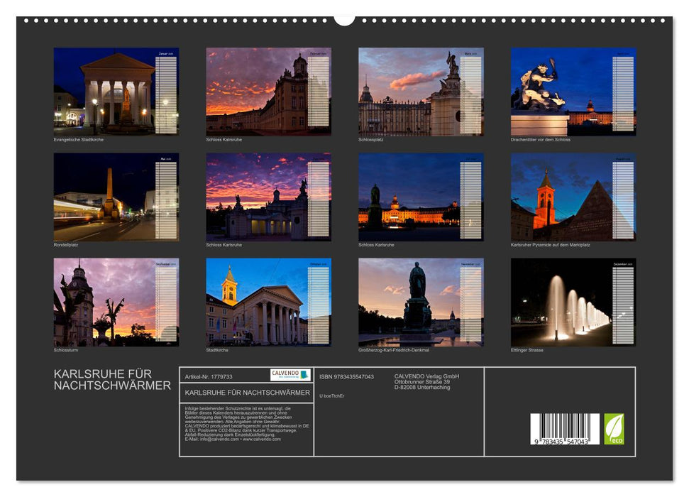 KARLSRUHE FÜR NACHTSCHWÄRMER (CALVENDO Premium Wandkalender 2025)