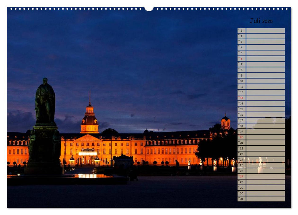 KARLSRUHE FÜR NACHTSCHWÄRMER (CALVENDO Premium Wandkalender 2025)