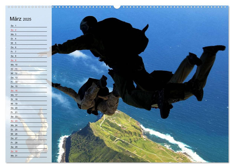 Fallschirmspringer. Absprung der U.S. Navy Seals (CALVENDO Wandkalender 2025)