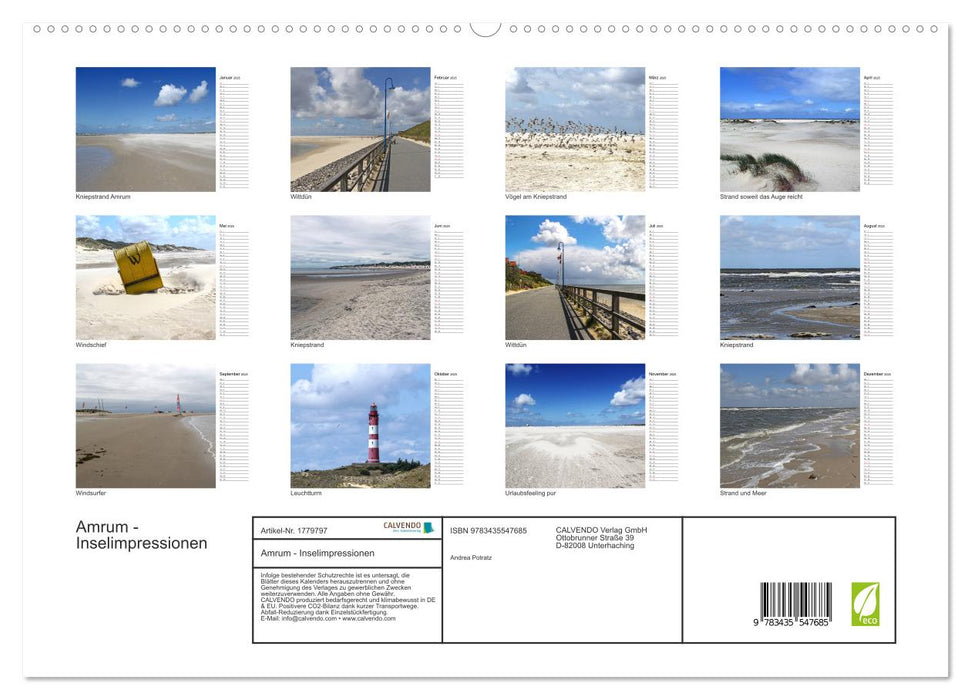 Amrum - Inselimpressionen (CALVENDO Premium Wandkalender 2025)