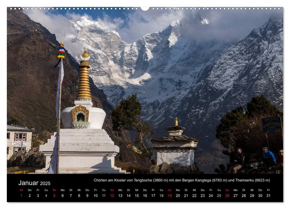 Buddhistische Chörten im Himalaya (CALVENDO Premium Wandkalender 2025)