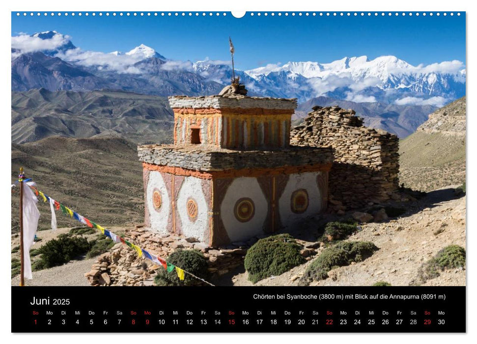 Buddhistische Chörten im Himalaya (CALVENDO Premium Wandkalender 2025)