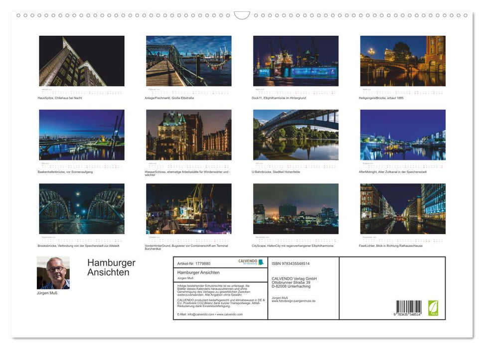 Hamburger Ansichten (CALVENDO Wandkalender 2025)