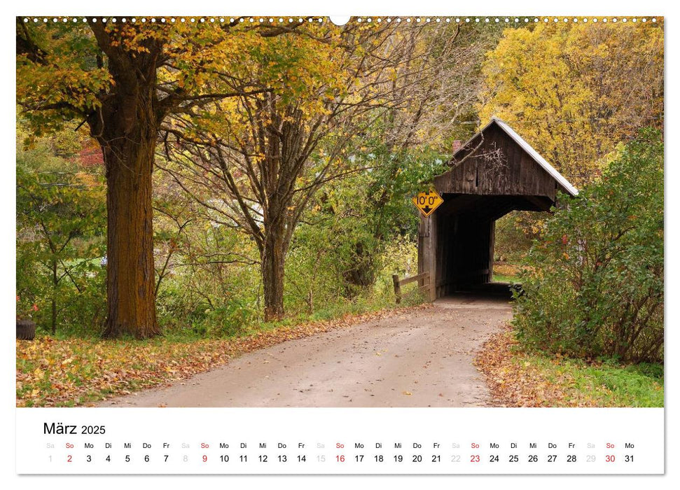 New England - 12 Monate Indian Summer (CALVENDO Premium Wandkalender 2025)