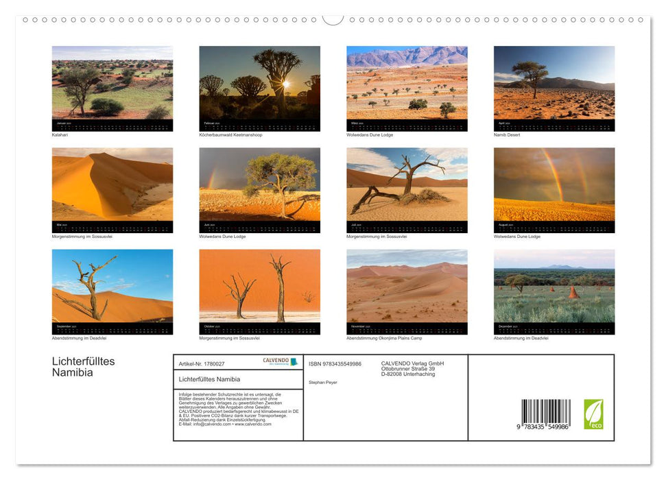 Lichterfülltes Namibia (CALVENDO Premium Wandkalender 2025)