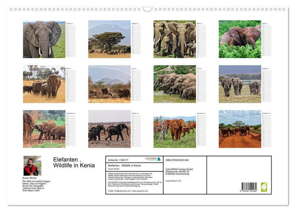 Elefanten . Wildlife in Kenia (CALVENDO Wandkalender 2025)