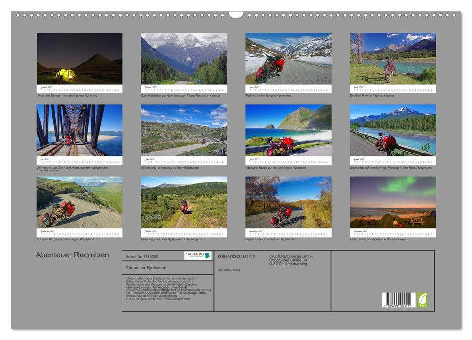 Abenteuer Radreisen (CALVENDO Wandkalender 2025)
