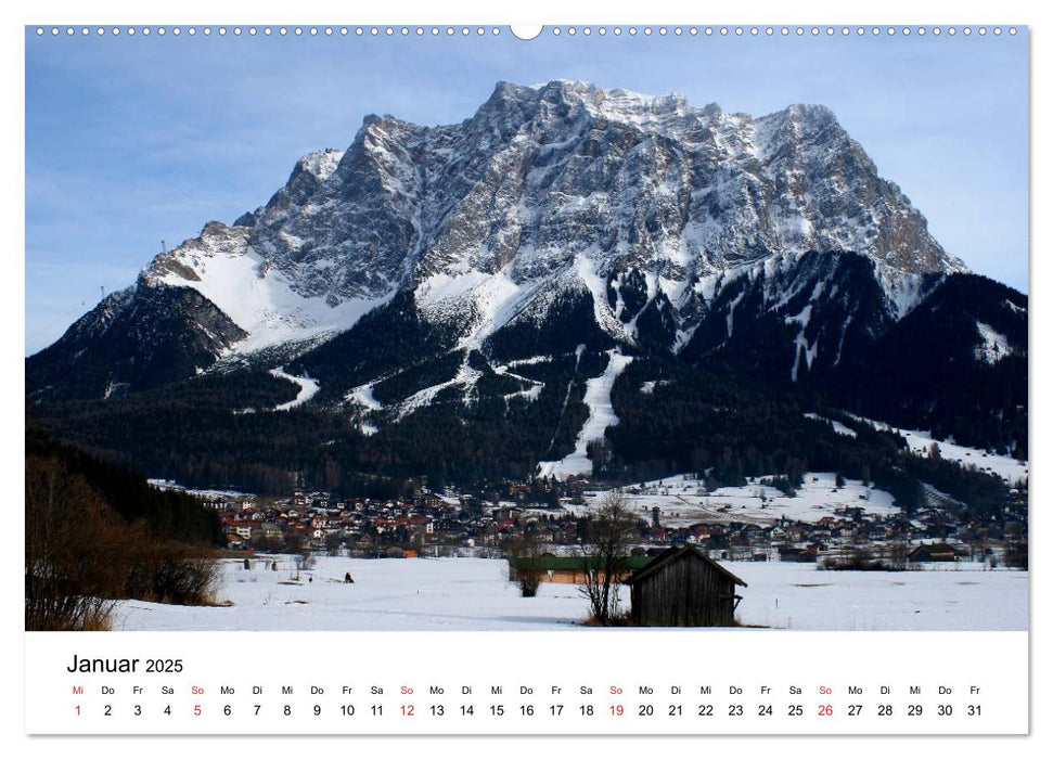 Berge und Seen rund um die Zugspitze (CALVENDO Premium Wandkalender 2025)