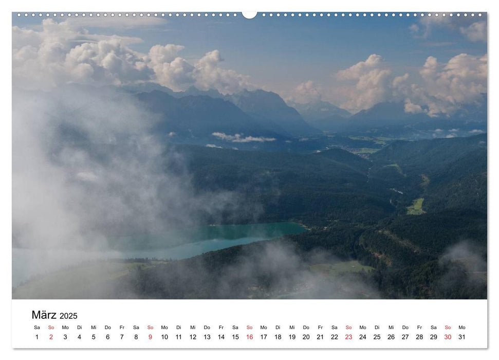 Berge und Seen rund um die Zugspitze (CALVENDO Premium Wandkalender 2025)