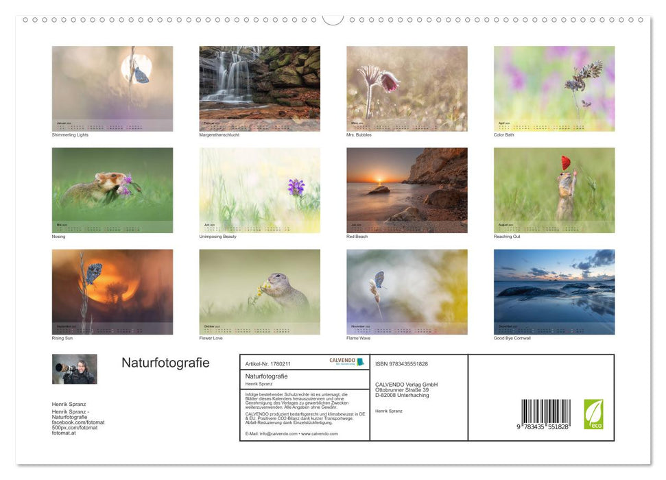 Naturfotografie (CALVENDO Premium Wandkalender 2025)