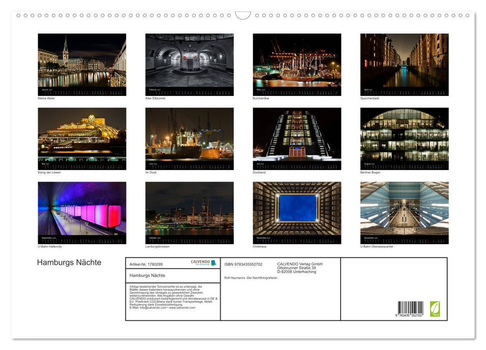 Hamburgs Nächte (CALVENDO Wandkalender 2025)