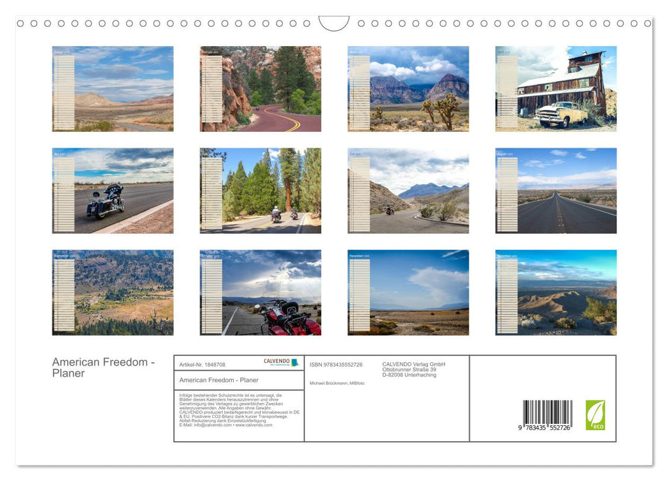 American Freedom - Planer (CALVENDO Wandkalender 2025)