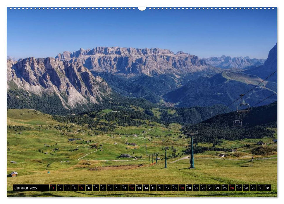 Das Grödner Tal - Im Herzen der Dolomiten (CALVENDO Premium Wandkalender 2025)