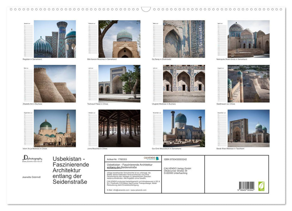 Usbekistan - Faszinierende Architektur entlang der Seidenstraße (CALVENDO Wandkalender 2025)