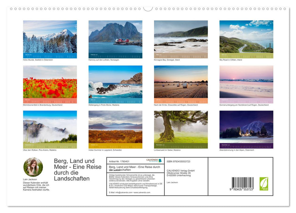 Berg, Land und Meer - Eine Reise durch die Landschaften (CALVENDO Premium Wandkalender 2025)