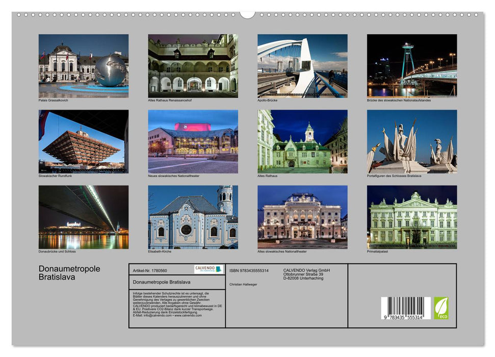 Donaumetropole Bratislava (CALVENDO Premium Wandkalender 2025)