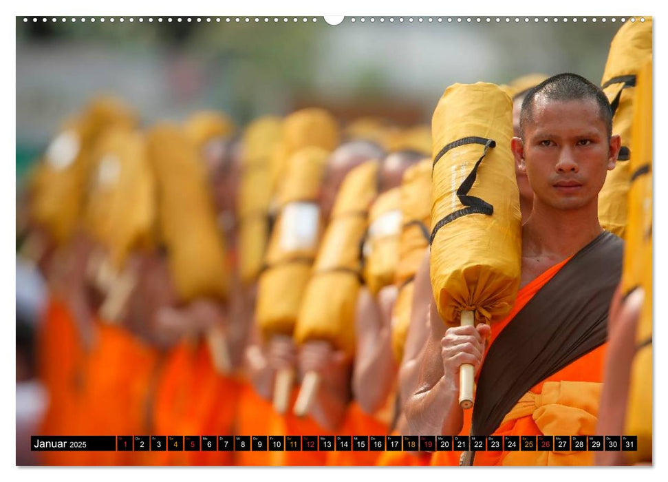 Buddhistische Mönche - das Leben für Buddha (CALVENDO Premium Wandkalender 2025)