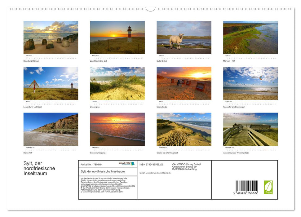 Sylt, der nordfriesische Inseltraum (CALVENDO Premium Wandkalender 2025)